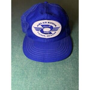 Vintage Pima Air Museum Tucson AZ Blue Trucker Hat Snapback Cap